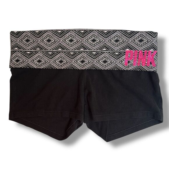 Mcbling y2k VS PINK Yoga Shorts Size Medium Victoria’s Secret Fold Over